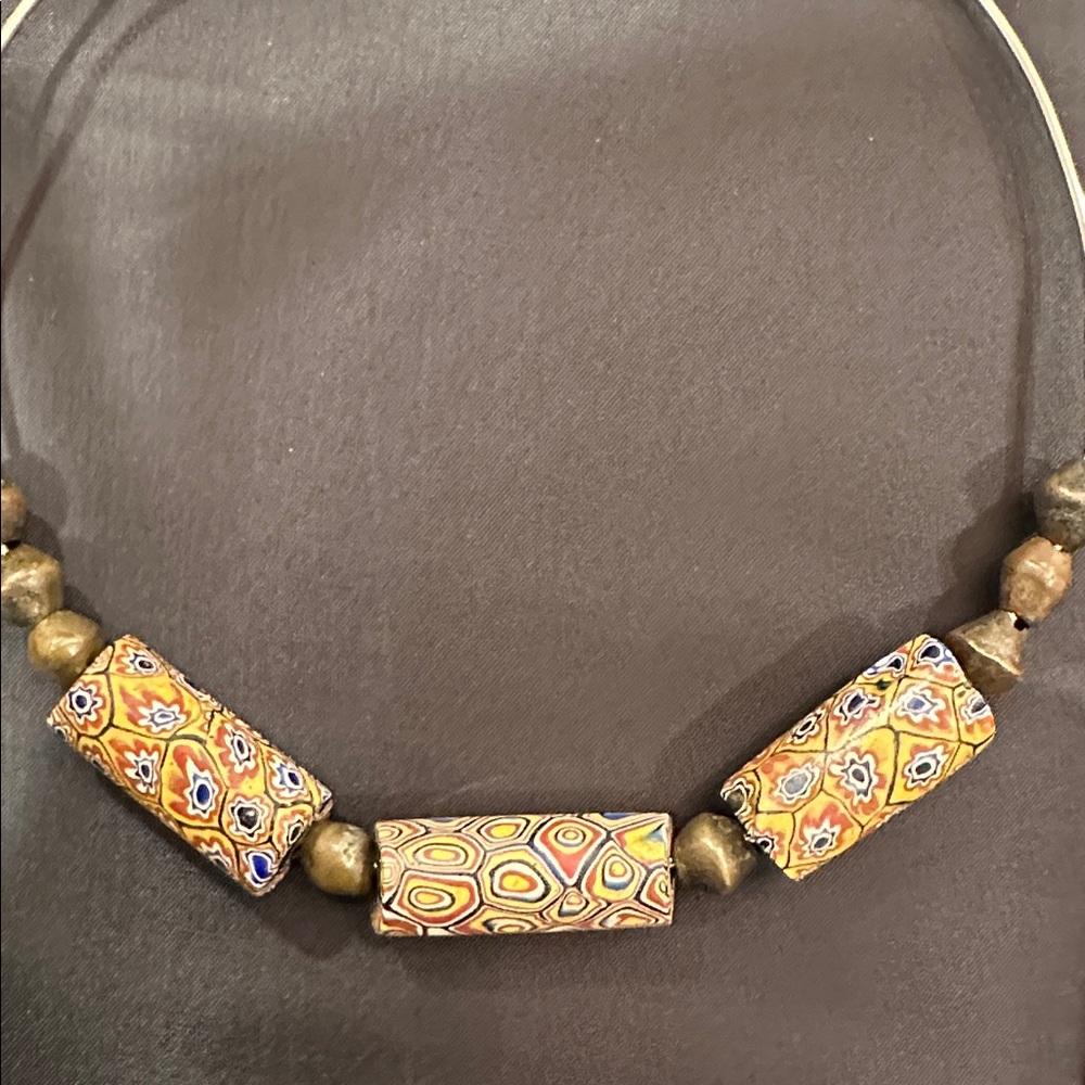 VENETIAN MILLEFIORI GLASS TRADE BEADS Necklace. VINTAGE - Picture 14 of 16